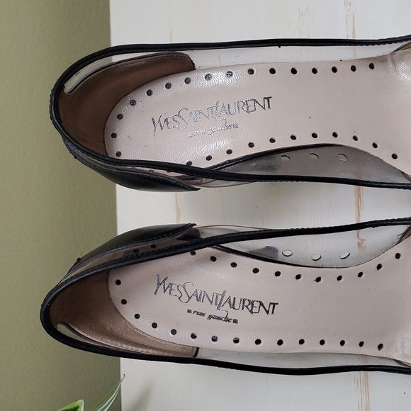 Yves Saint Laurent | Rive Gauche Black Leather Pumps With Tassels Sz 38 - Picture 3 of 13